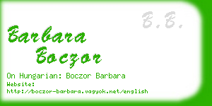 barbara boczor business card